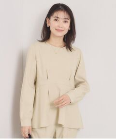 ITS'DEMO / イッツデモ シャツ・ブラウス | 【洗濯機OK／イージーケア】ツイルストレッチペプラムブラウス