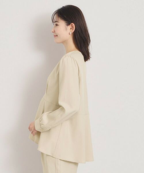 ITS'DEMO / イッツデモ シャツ・ブラウス | 【洗濯機OK／イージーケア】ツイルストレッチペプラムブラウス | 詳細10