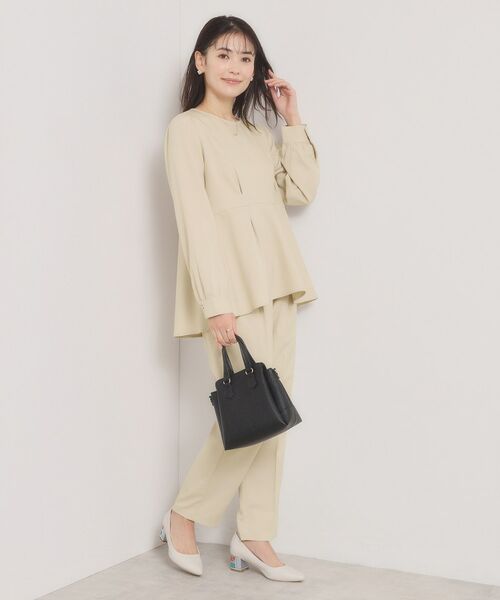 ITS'DEMO / イッツデモ シャツ・ブラウス | 【洗濯機OK／イージーケア】ツイルストレッチペプラムブラウス | 詳細6