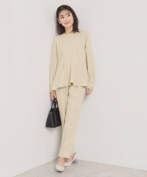 ITS'DEMO / イッツデモ シャツ・ブラウス | 【洗濯機OK／イージーケア】ツイルストレッチペプラムブラウス | 詳細7