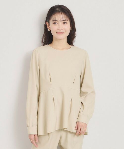 ITS'DEMO / イッツデモ シャツ・ブラウス | 【洗濯機OK／イージーケア】ツイルストレッチペプラムブラウス | 詳細9