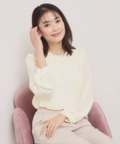 ITS'DEMO / イッツデモ シャツ・ブラウス | 【手洗い可】プリーツブラウス（オフホワイト(003)）