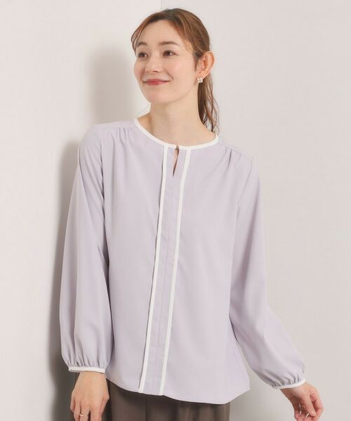 ITS'DEMO / イッツデモ シャツ・ブラウス | 【入卒／手洗い可】配色ブラウス（ライトグレー(011)）