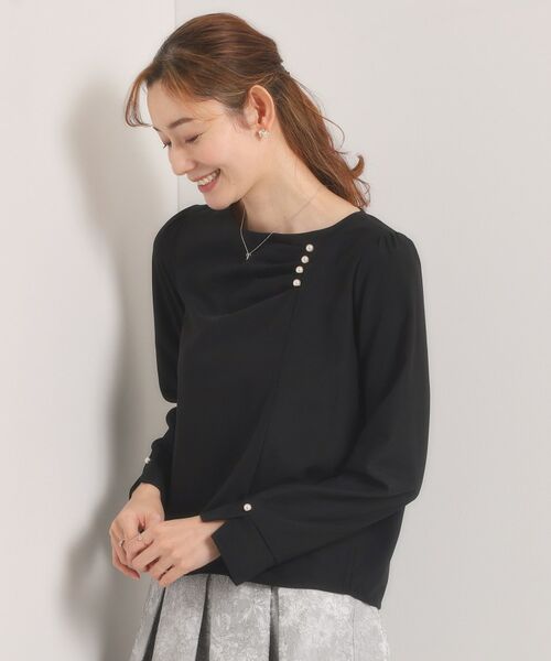 ITS'DEMO / イッツデモ シャツ・ブラウス | 【入卒／手洗い可】ドレープブラウス（ブラック(019)）