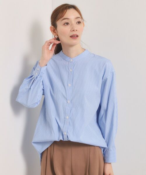 ITS'DEMO / イッツデモ シャツ・ブラウス | 【手洗い可】2wayストライプブラウス（ブルー(391)）