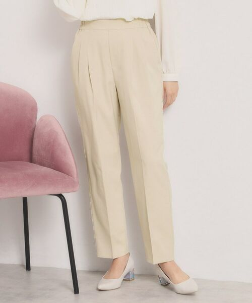 ITS'DEMO / イッツデモ パンツ | 【洗濯機OK／イージーケア】ツイルストレッチテーパードパンツ（グレージュ(050)）