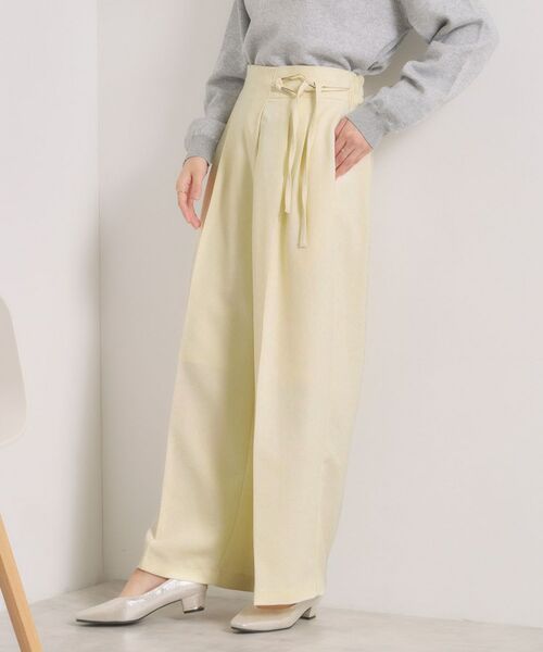 ITS'DEMO / イッツデモ パンツ | ループベルトワイドパンツ（アイボリー(004)）