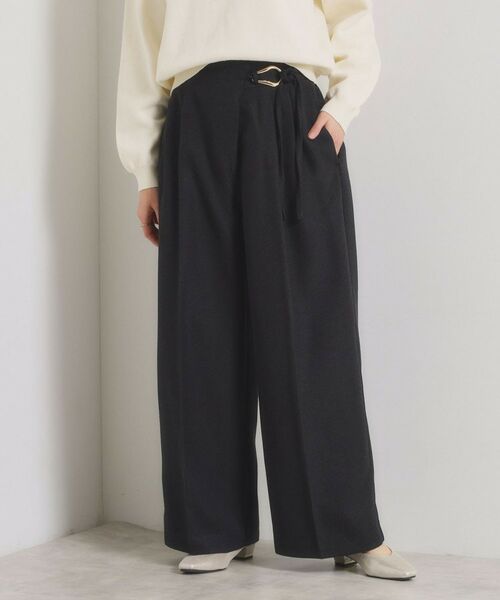 ITS'DEMO / イッツデモ パンツ | ループベルトワイドパンツ（ブラック(019)）