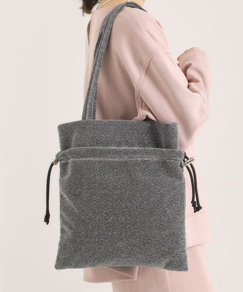 ITS'DEMO / イッツデモ ショルダーバッグ | ラメドロストトート（シルバー(006)）