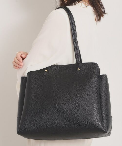 ITS'DEMO / イッツデモ トートバッグ | ＜楽もち＞軽量PU三層A4トート（ブラック(019)）