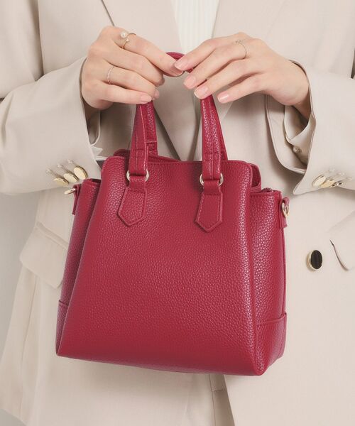 ITS'DEMO / イッツデモ トートバッグ | ＜楽もち＞軽量PU三層2WAYトート（レッド(063)）