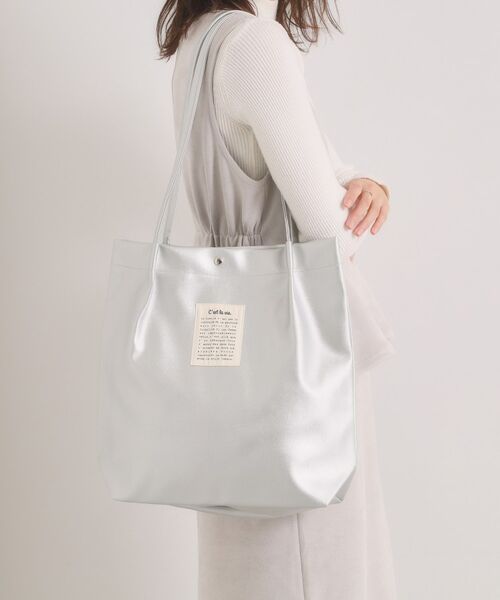ITS'DEMO / イッツデモ トートバッグ | 【A4対応】合皮ハンドルタックトート（シルバー(006)）