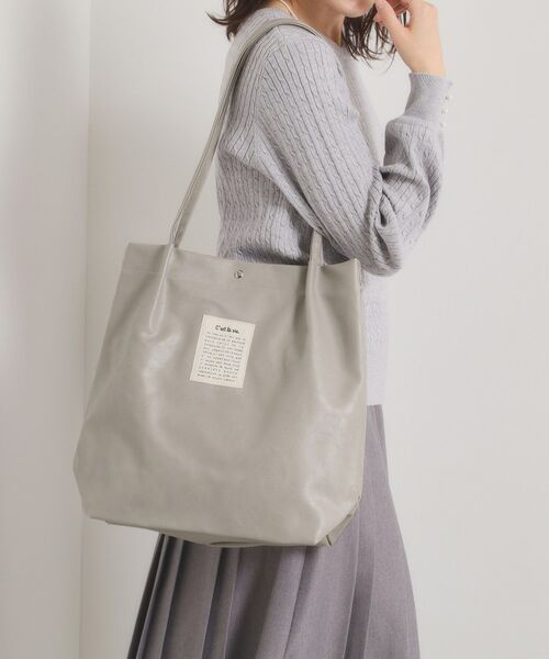 ITS'DEMO / イッツデモ トートバッグ | 【A4対応】合皮ハンドルタックトート（グレー(012)）