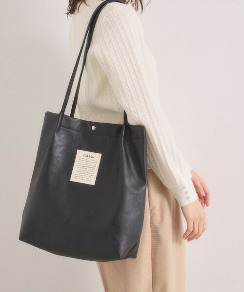 ITS'DEMO / イッツデモ トートバッグ | 【A4対応】合皮ハンドルタックトート（ブラック(019)）