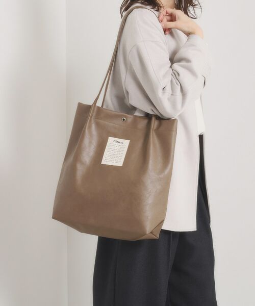 ITS'DEMO / イッツデモ トートバッグ | 【A4対応】合皮ハンドルタックトート（ブラウン(043)）