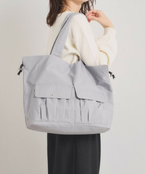 ITS'DEMO / イッツデモ トートバッグ | 【8ポケット／A4対応】撥水Wポケットドロストトート（グレー(012)）