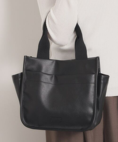 ITS'DEMO / イッツデモ トートバッグ | 合皮サイドポケットミニトート（ブラック(019)）