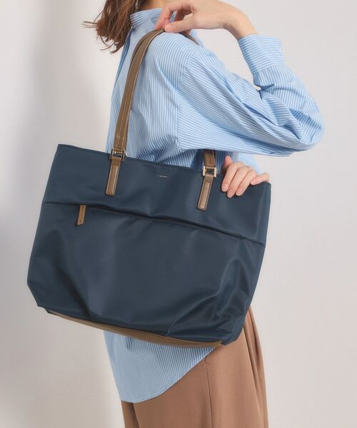 ITS'DEMO / イッツデモ トートバッグ | 【収納アドバイザー監修】合皮コンビA4トート（ネイビー(094)）