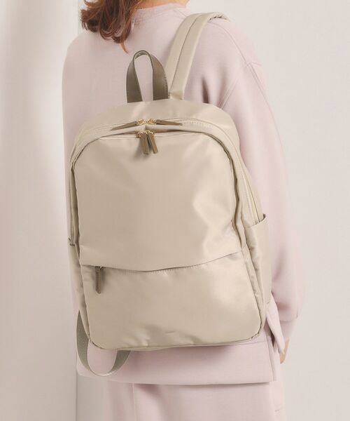 ITS'DEMO / イッツデモ リュック・バックパック | 【収納アドバイザー監修】合皮コンビリュック（ライトベージュ(051)）