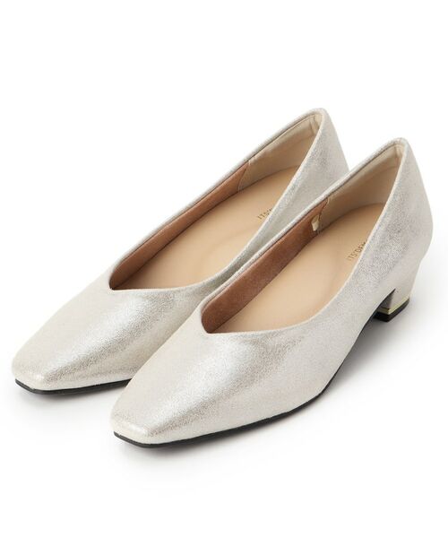 ITS'DEMO / イッツデモ パンプス | 【クッション性／静音】ローヒールベーシックパンプス（シルバー(006)）