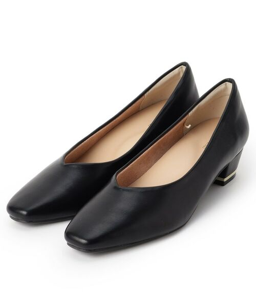 ITS'DEMO / イッツデモ パンプス | 【クッション性／静音】ローヒールベーシックパンプス（ブラック(019)）