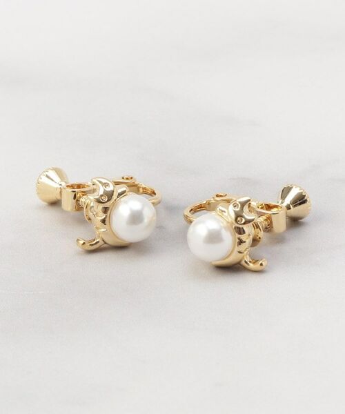 ITS'DEMO / イッツデモ ピアス・イヤリング | パール調にゃんこ イヤリング | 詳細1