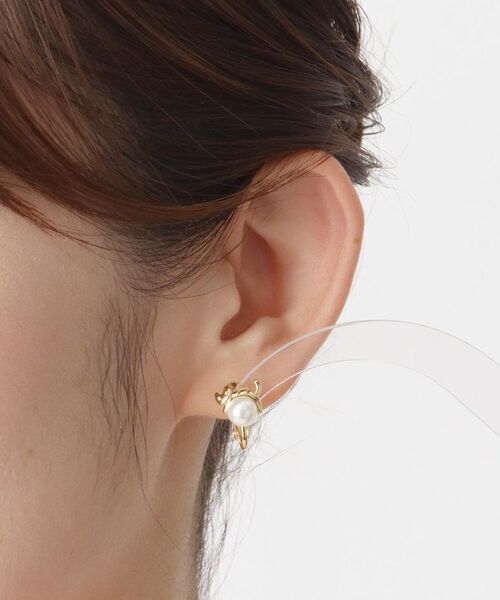 ITS'DEMO / イッツデモ ピアス・イヤリング | パール調にゃんこ イヤリング | 詳細4