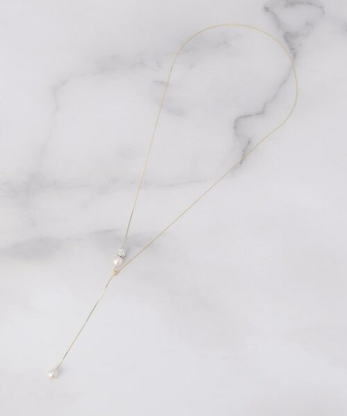ITS'DEMO / イッツデモ ネックレス・ペンダント・チョーカー | 玉パール調Ｙ字ネックレス | 詳細1