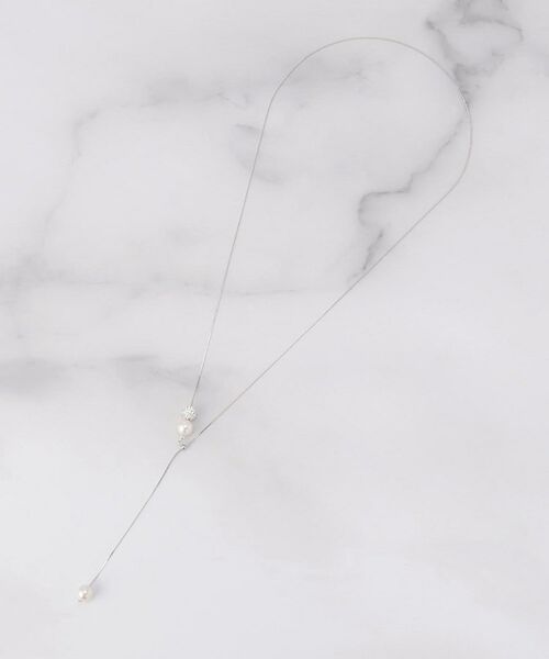 ITS'DEMO / イッツデモ ネックレス・ペンダント・チョーカー | 玉パール調Ｙ字ネックレス（シルバー(006)）