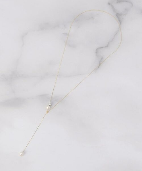 ITS'DEMO / イッツデモ ネックレス・ペンダント・チョーカー | 玉パール調Ｙ字ネックレス（ゴールド(007)）