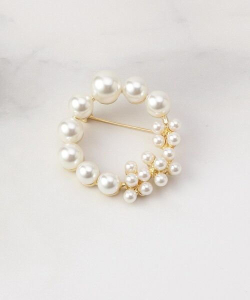 ITS'DEMO / イッツデモ ブローチ・コサージュ | 【入卒】パール調サークルブローチ（ゴールド(007)）