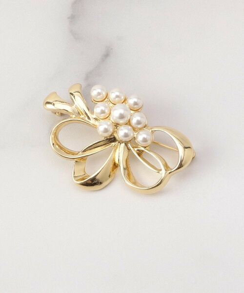 ITS'DEMO / イッツデモ ブローチ・コサージュ | 【入卒】パール調ブーケブローチ（ゴールド(007)）