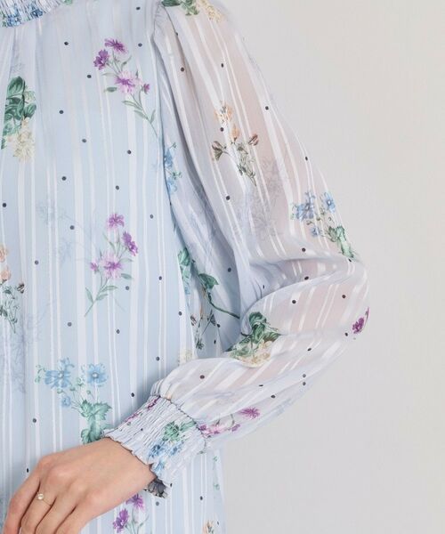 ITS'DEMO / イッツデモ シャツ・ブラウス | 【手洗い可／セットアップ可】ラメストライプ花柄ブラウス | 詳細22