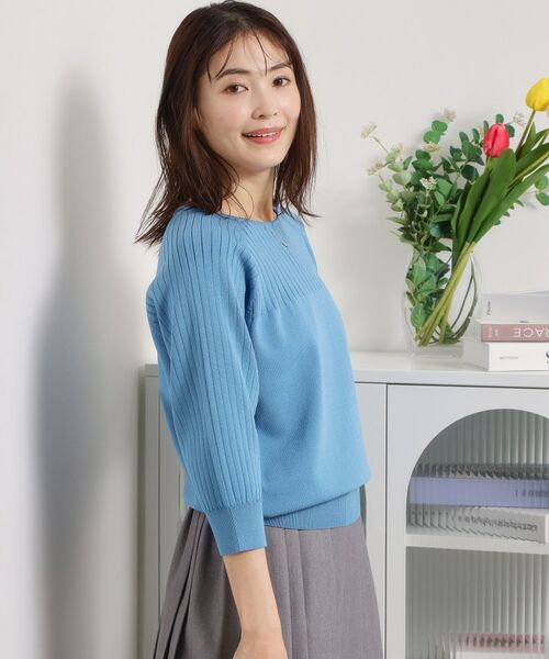 ITS'DEMO / イッツデモ ニット・セーター | 【繰り返し洗える／毛玉防止】タフニット リブ切替ニットプルオーバー | 詳細17