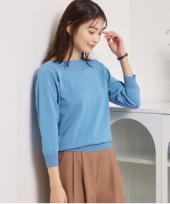 ITS'DEMO / イッツデモ ニット・セーター | 【繰り返し洗える／毛玉防止】タフニット 襟ぐり編地切替ニットプルオーバー