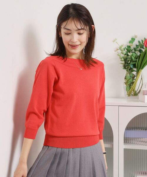 ITS'DEMO / イッツデモ ニット・セーター | 【繰り返し洗える／毛玉防止】タフニット 襟ぐり編地切替ニットプルオーバー | 詳細13