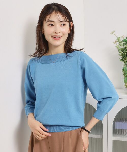 ITS'DEMO / イッツデモ ニット・セーター | 【繰り返し洗える／毛玉防止】タフニット 襟ぐり編地切替ニットプルオーバー | 詳細17