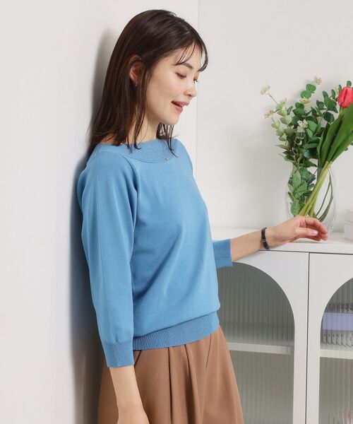 ITS'DEMO / イッツデモ ニット・セーター | 【繰り返し洗える／毛玉防止】タフニット 襟ぐり編地切替ニットプルオーバー | 詳細18