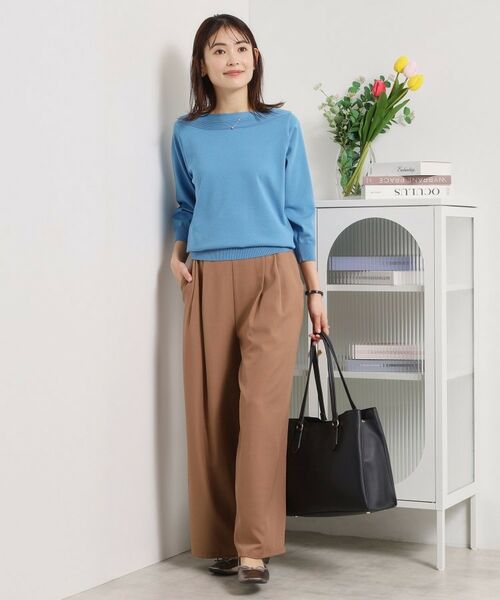 ITS'DEMO / イッツデモ ニット・セーター | 【繰り返し洗える／毛玉防止】タフニット 襟ぐり編地切替ニットプルオーバー | 詳細19