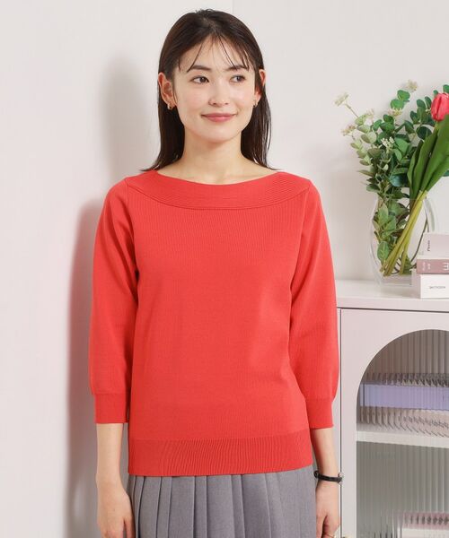 ITS'DEMO / イッツデモ ニット・セーター | 【繰り返し洗える／毛玉防止】タフニット 襟ぐり編地切替ニットプルオーバー | 詳細21