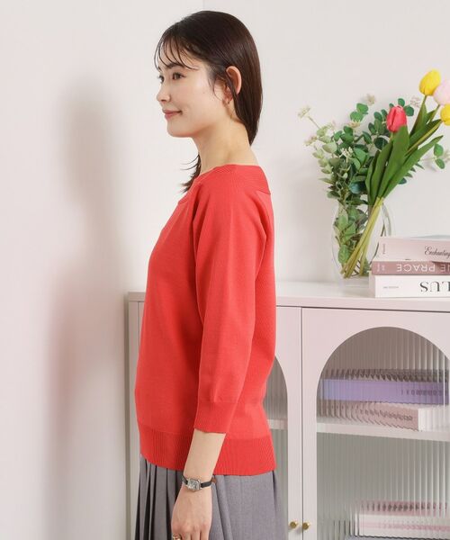 ITS'DEMO / イッツデモ ニット・セーター | 【繰り返し洗える／毛玉防止】タフニット 襟ぐり編地切替ニットプルオーバー | 詳細22