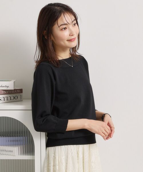 ITS'DEMO / イッツデモ ニット・セーター | 【繰り返し洗える／毛玉防止】タフニット 襟ぐり編地切替ニットプルオーバー | 詳細5