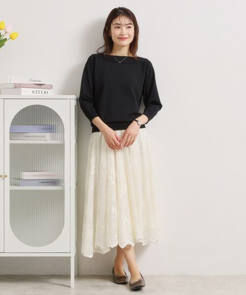 ITS'DEMO / イッツデモ ニット・セーター | 【繰り返し洗える／毛玉防止】タフニット 襟ぐり編地切替ニットプルオーバー | 詳細7