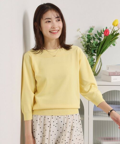 ITS'DEMO / イッツデモ ニット・セーター | 【繰り返し洗える／毛玉防止】タフニット 襟ぐり編地切替ニットプルオーバー | 詳細9