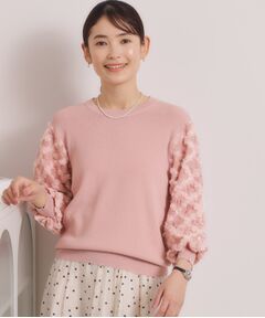 ITS'DEMO / イッツデモ ニット・セーター | 【手洗い可】立体チュールレース袖ニット