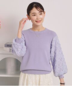 ITS'DEMO / イッツデモ ニット・セーター | 【手洗い可】立体チュールレース袖ニット