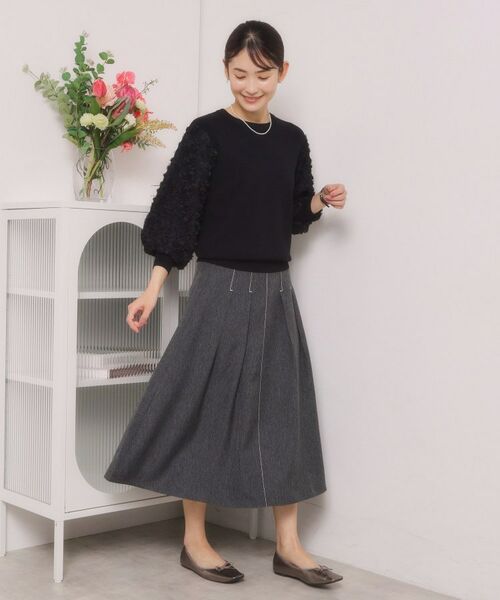 ITS'DEMO / イッツデモ ニット・セーター | 【手洗い可】立体チュールレース袖ニット | 詳細10