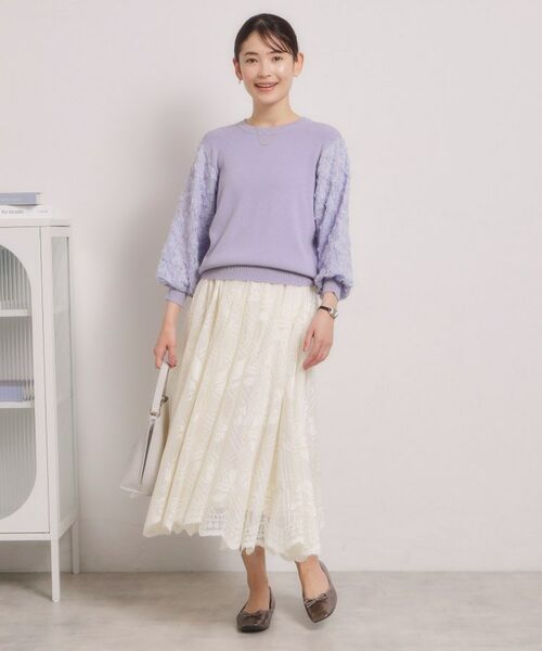 ITS'DEMO / イッツデモ ニット・セーター | 【手洗い可】立体チュールレース袖ニット | 詳細17