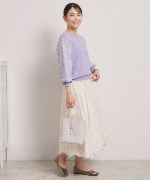 ITS'DEMO / イッツデモ ニット・セーター | 【手洗い可】立体チュールレース袖ニット | 詳細18