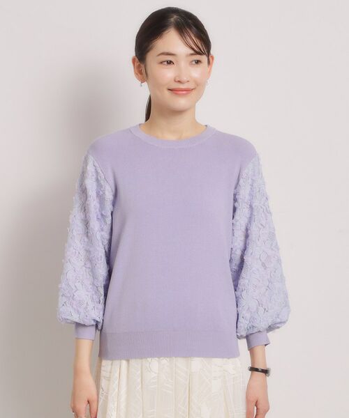 ITS'DEMO / イッツデモ ニット・セーター | 【手洗い可】立体チュールレース袖ニット | 詳細20